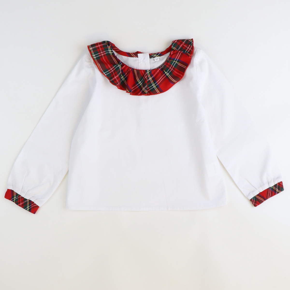 Christmas Plaid Ruffle Blouse & Skirt Set