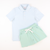 Boys Signature Knit Polo - Light Blue Thin Stripe