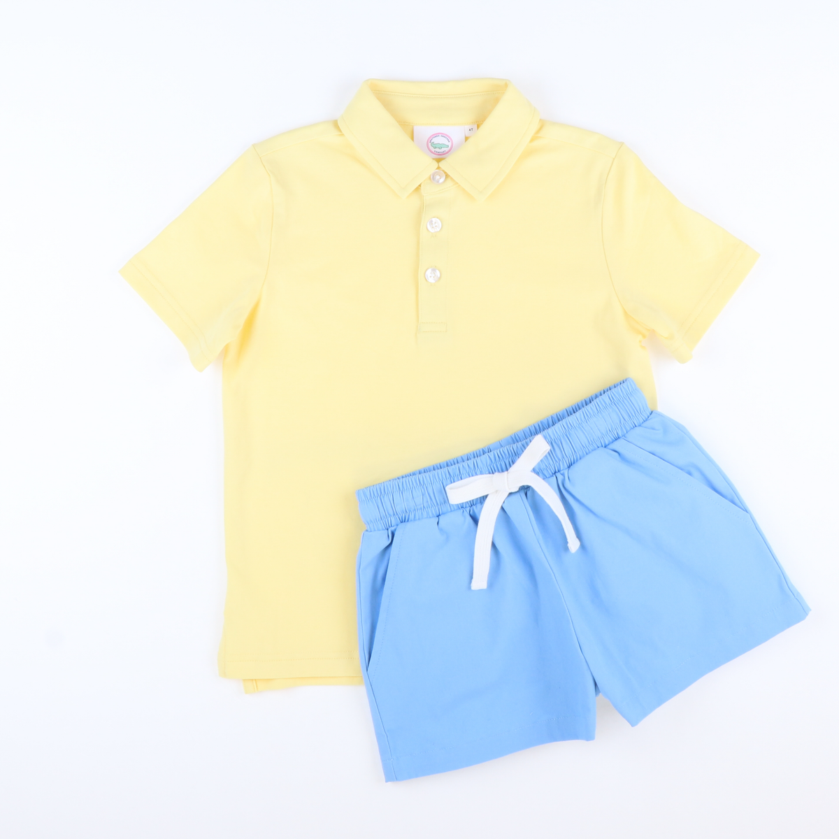 Boys Signature Knit Polo - Solid Pastel Yellow