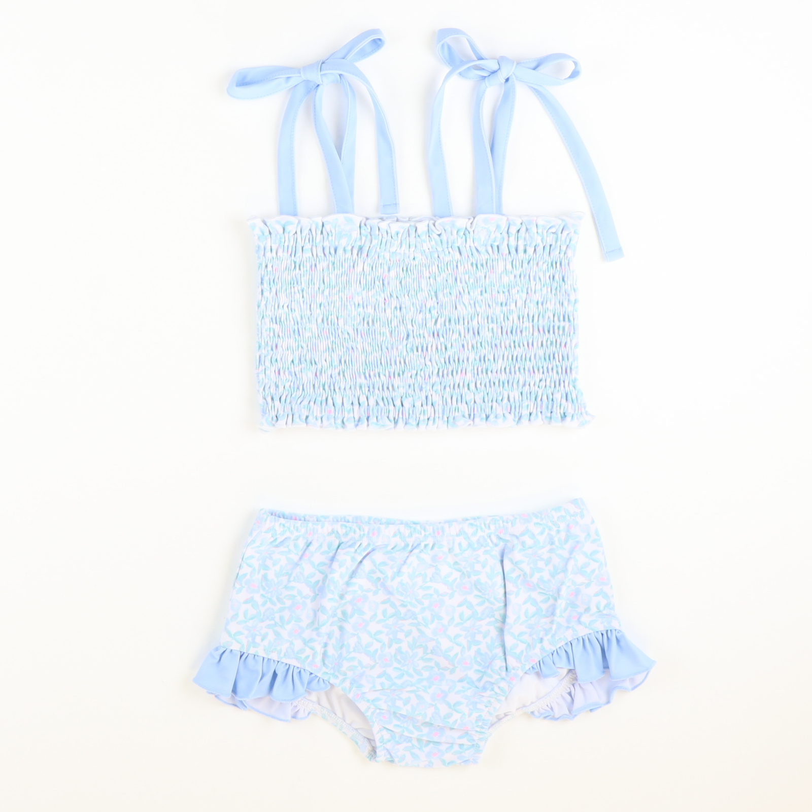 Watercolor Blue Swim Trunks - Southern Smocked Co.