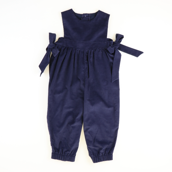 Classic Corduroy Romper - Navy Blue - Southern Smocked Co.