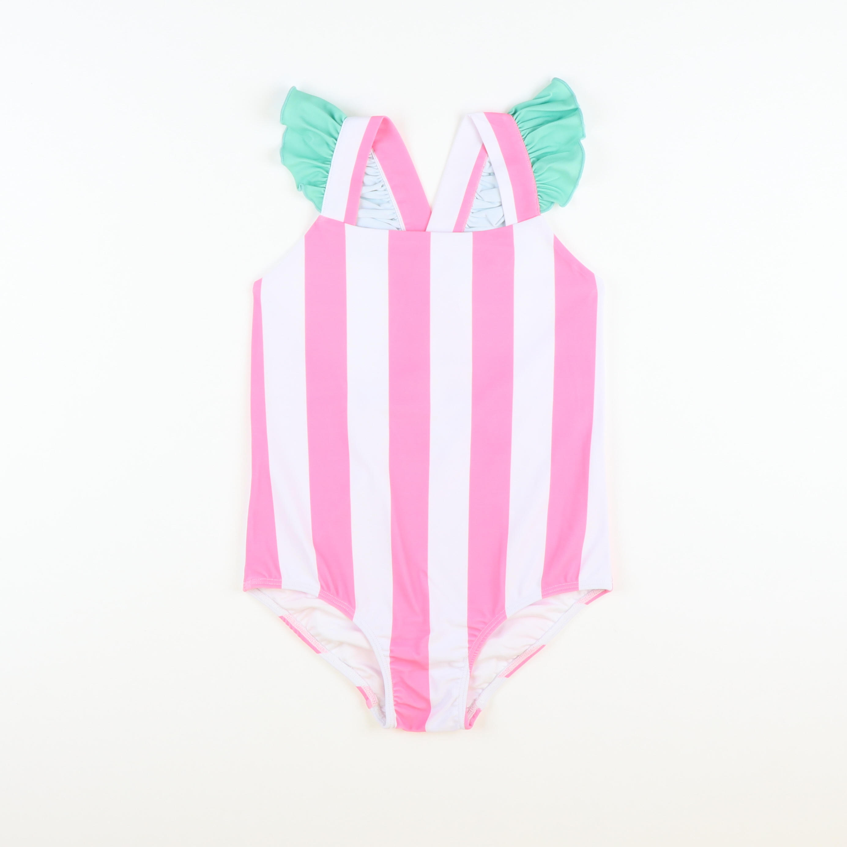 Preppy Pink Stripes One-Piece Swimsuit